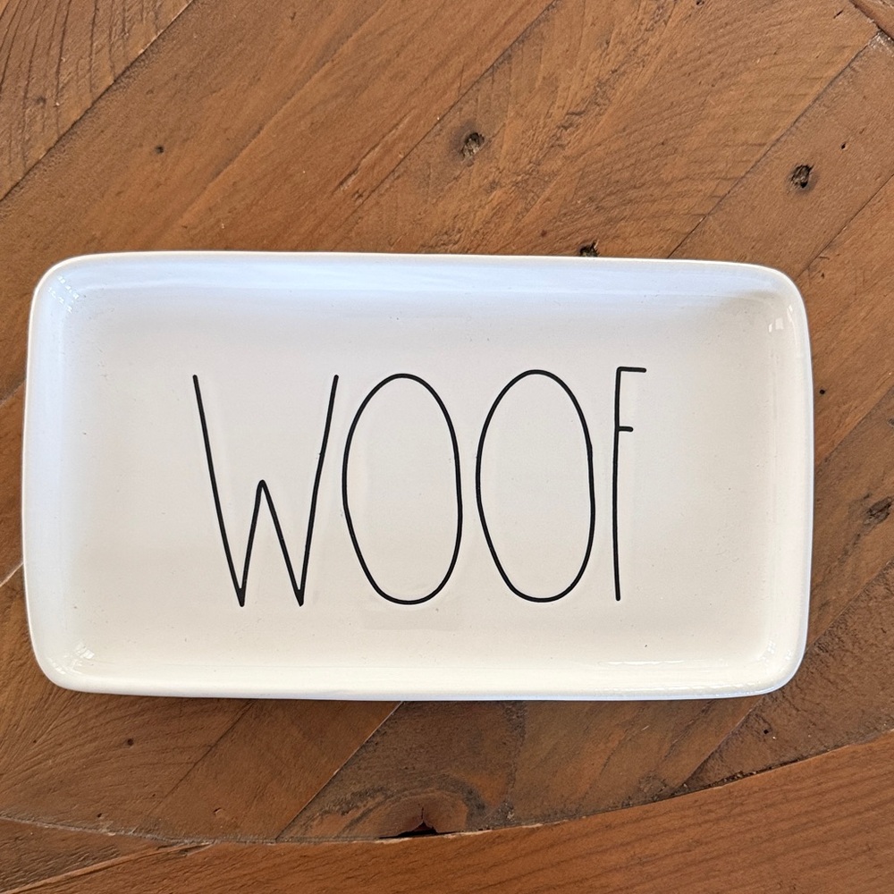 'Woof' Rae Dunn plate